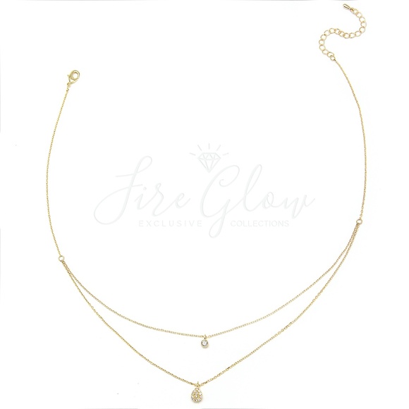 18K Gold Dipped Two Cute Layered Charm Necklace - Picture 12 of 16
